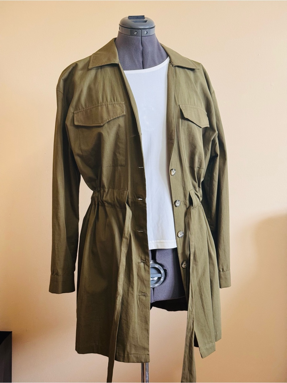 NWT Zara Olive Utility Drawstring Jacket - Women's